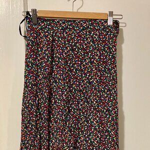 Multi-colored flowy midi skirt